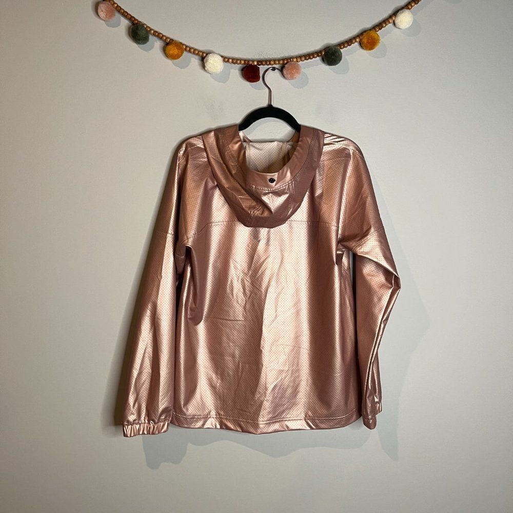 Calia Metallic Rose Gold Perforated Pullover - Picture 6 of 6